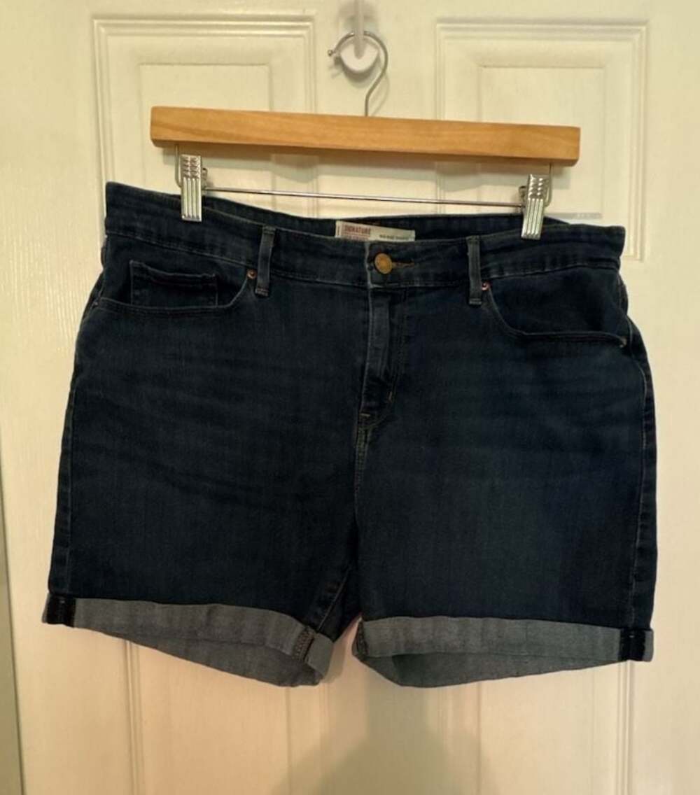 Signature by Levi Strauss & Co. Women's Mid-Rise Roll Cuff Denim Jean Shorts